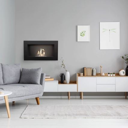 Kratki - Lareira BIO embutida 37,4x64,8 cm 1kW preta