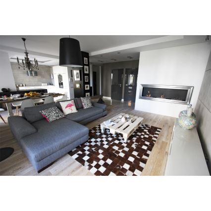 Kratki - Lareira embutida BIO 65x180 cm 3x2,5kW cromo brilhante