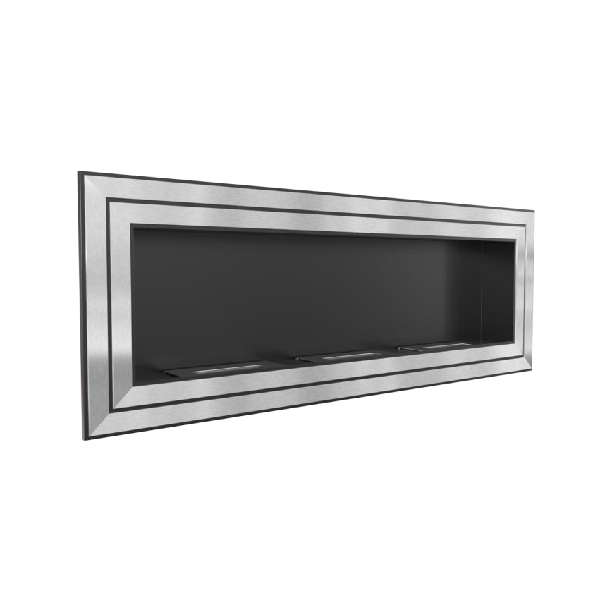 Kratki - Lareira embutida BIO 65x180 cm 3x2,5kW cromo brilhante