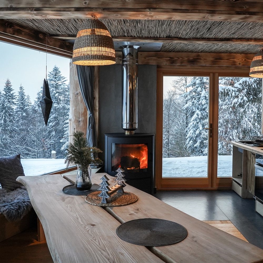 Kratki - Lareira a lenha em aço 10kW 150mm