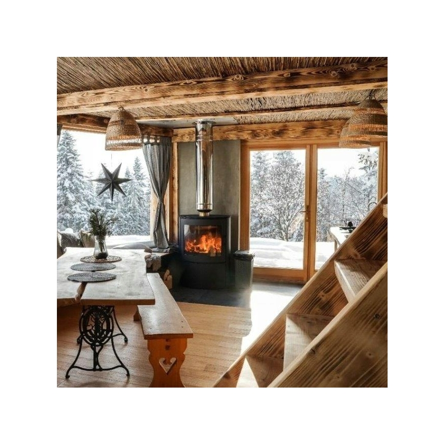 Kratki - Lareira a lenha em aço 10kW 150mm