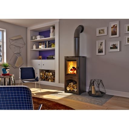 Kratki - Lareira a lenha em aço 7kW 150mm