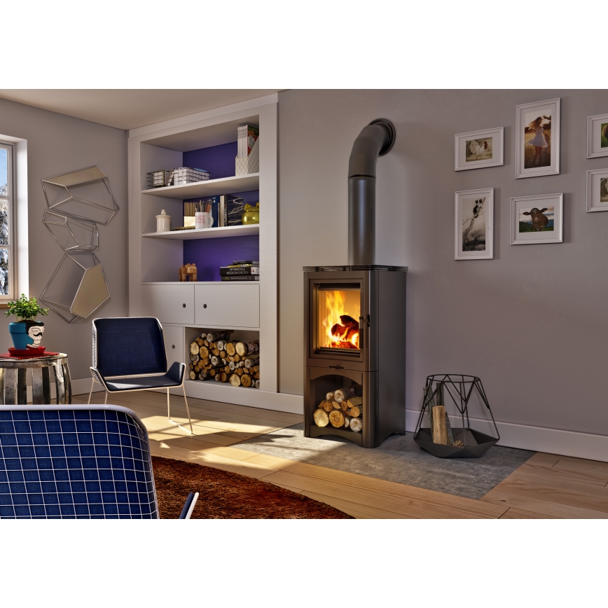 Kratki - Lareira a lenha em aço 7kW 150mm