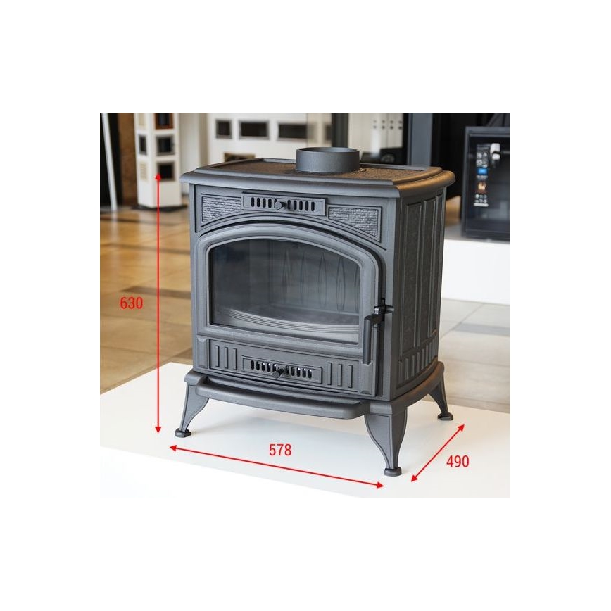 Kratki - Lareira a lenha de ferro fundido 8kW 150mm