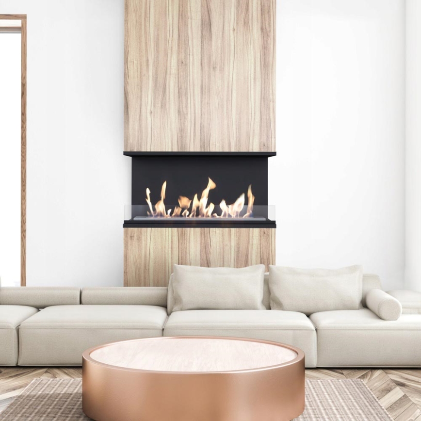 Kratki - Lareira a bioetanol embutida 50x100 cm 3,5kW preta