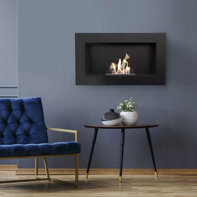 Kratki - Lareira BIO embutida 37,4x64,8 cm 1kW preta