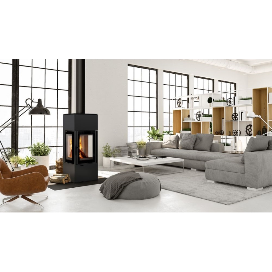 Kratki - Lareira a lenha em aço 8kW 150mm