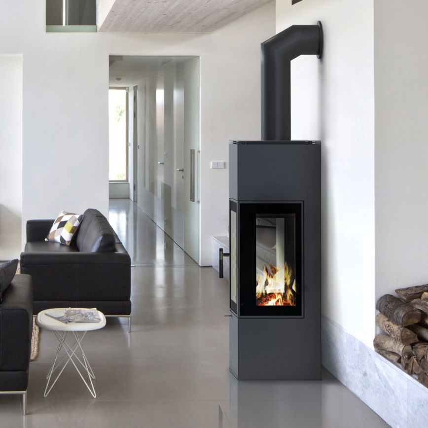 Kratki - Lareira a lenha em aço 8kW 150mm