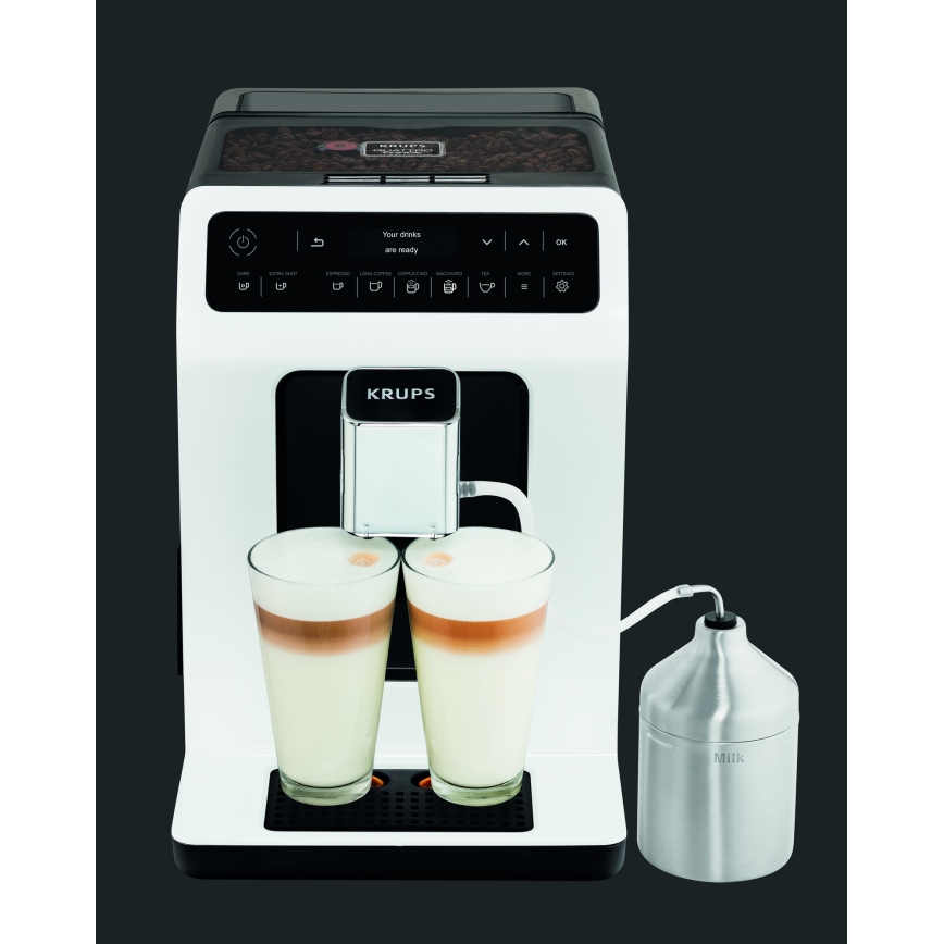 Krups - Máquina de café automática com milk contentor EVIDENCE 1450W/230V branco