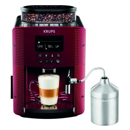 Krups - Máquina de café automática com reservatório de leite ESSENTIAL 1450W/230V vermelho