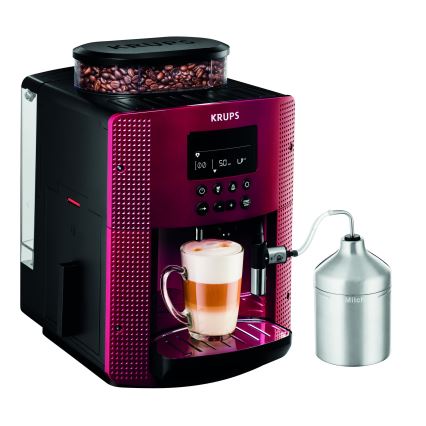 Krups - Máquina de café automática com reservatório de leite ESSENTIAL 1450W/230V vermelho
