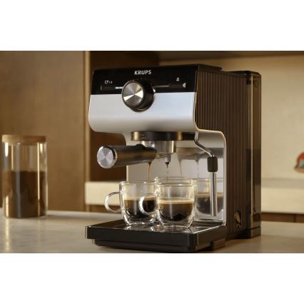Krups - Máquina de café com manivela para duas chávenas AUTHENTIC 1450W/230V cinzento