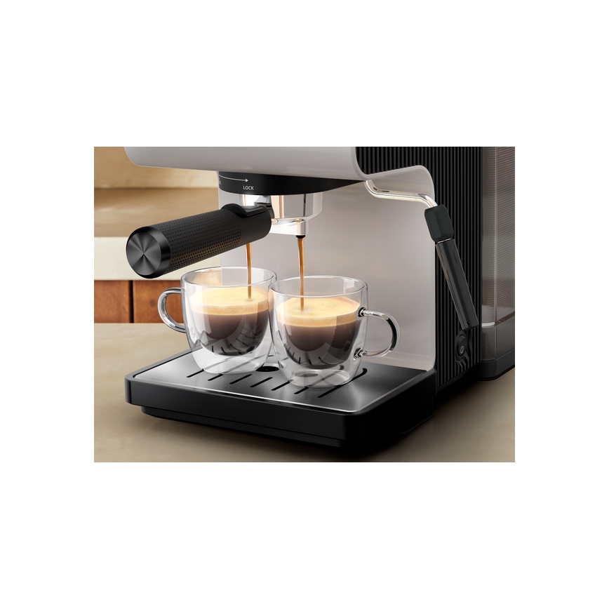 Krups - Máquina de café com manivela para duas chávenas AUTHENTIC 1450W/230V cinzento