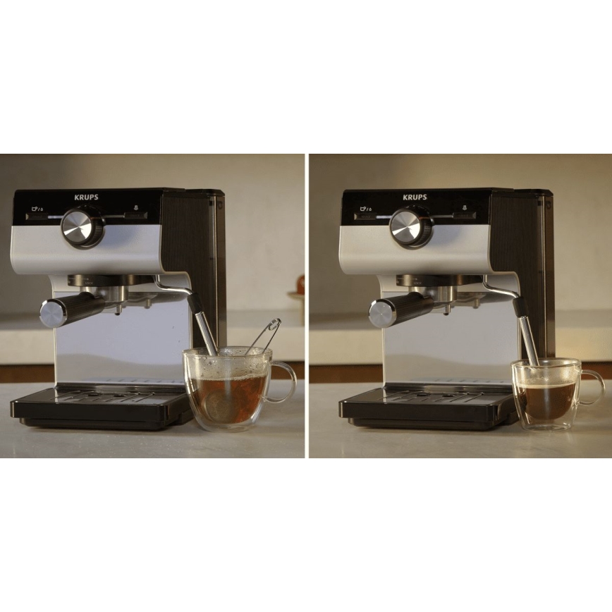 Krups - Máquina de café com manivela para duas chávenas AUTHENTIC 1450W/230V cinzento