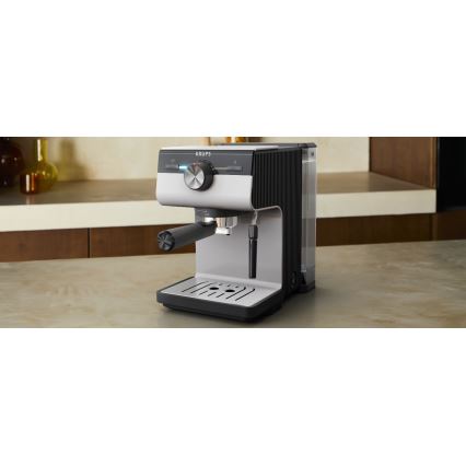 Krups - Máquina de café com manivela para duas chávenas AUTHENTIC 1450W/230V cinzento