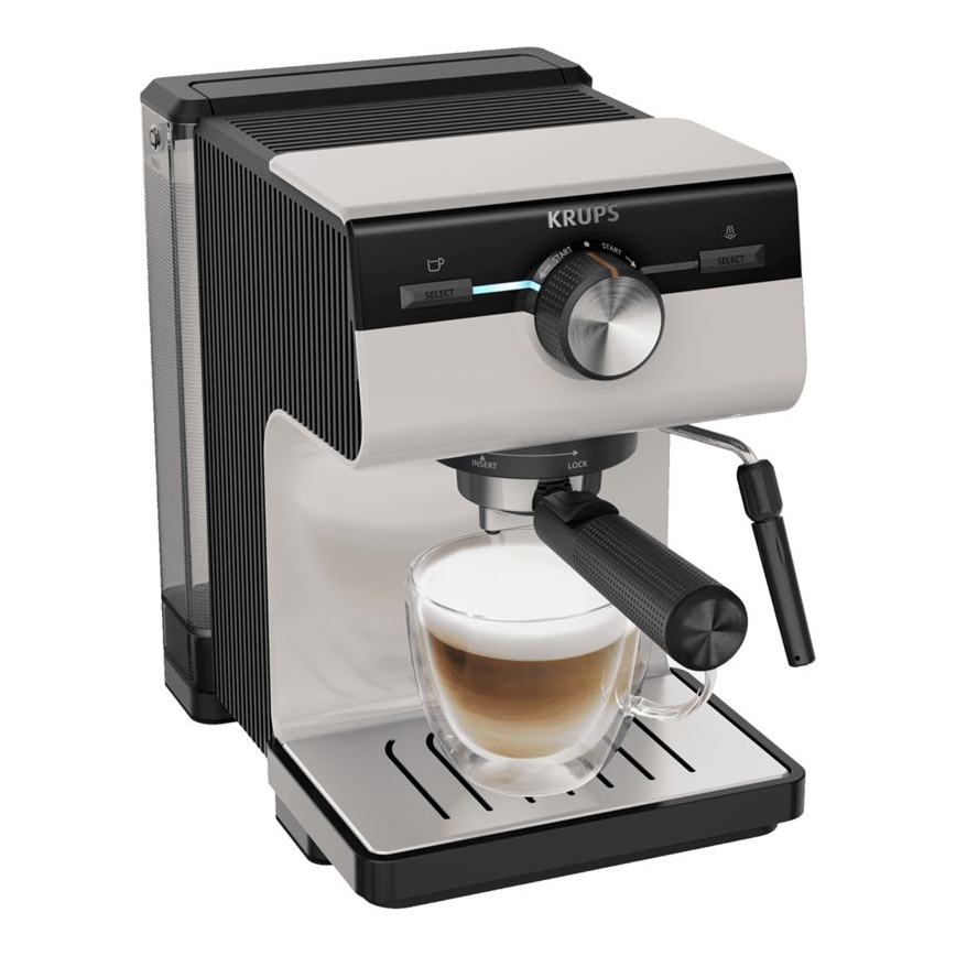 Krups - Máquina de café com manivela para duas chávenas AUTHENTIC 1450W/230V cinzento