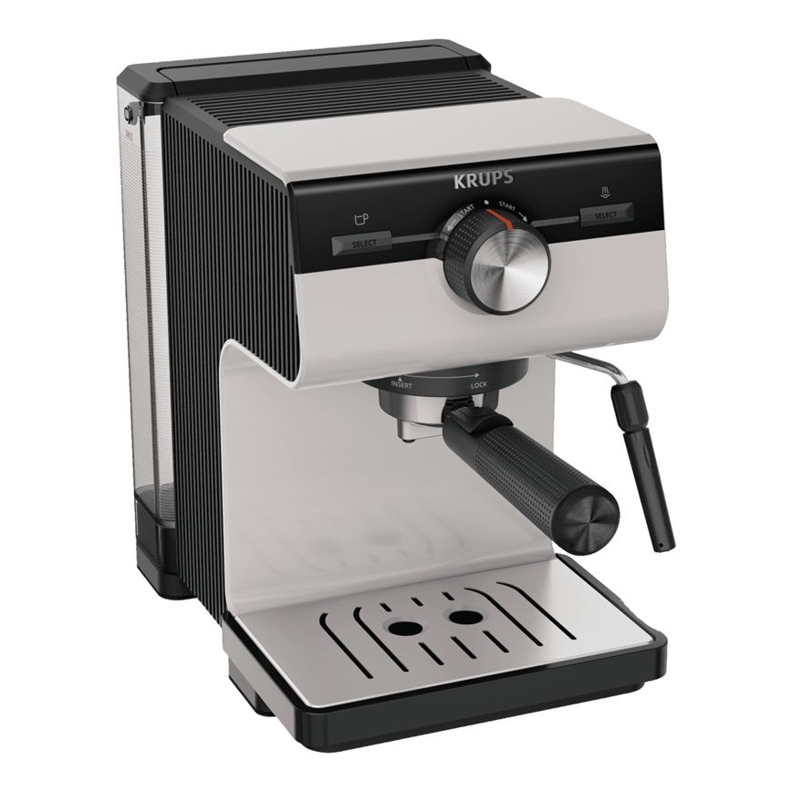 Krups - Máquina de café com manivela para duas chávenas AUTHENTIC 1450W/230V cinzento