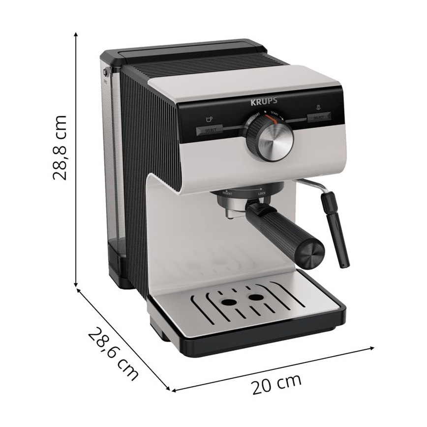 Krups - Máquina de café com manivela para duas chávenas AUTHENTIC 1450W/230V cinzento