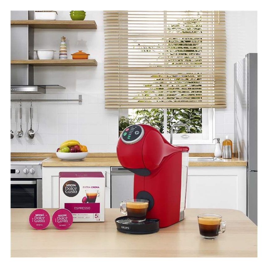 Krups - Máquina de café de cápsulas NESCAFÉ DOLCE GUSTO GENIO S PLUS 1500W vermelho