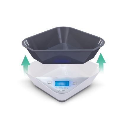 Lamart - Balança de cozinha digital 2xAAA branca/cinzenta