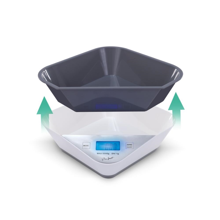 Lamart - Balança de cozinha digital 2xAAA branca/cinzenta