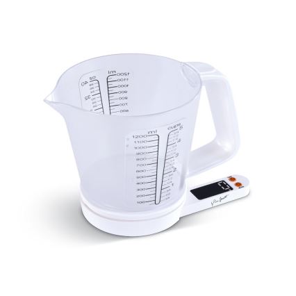 Lamart - Balança de cozinha digital com copo medidor 2xAAA branca