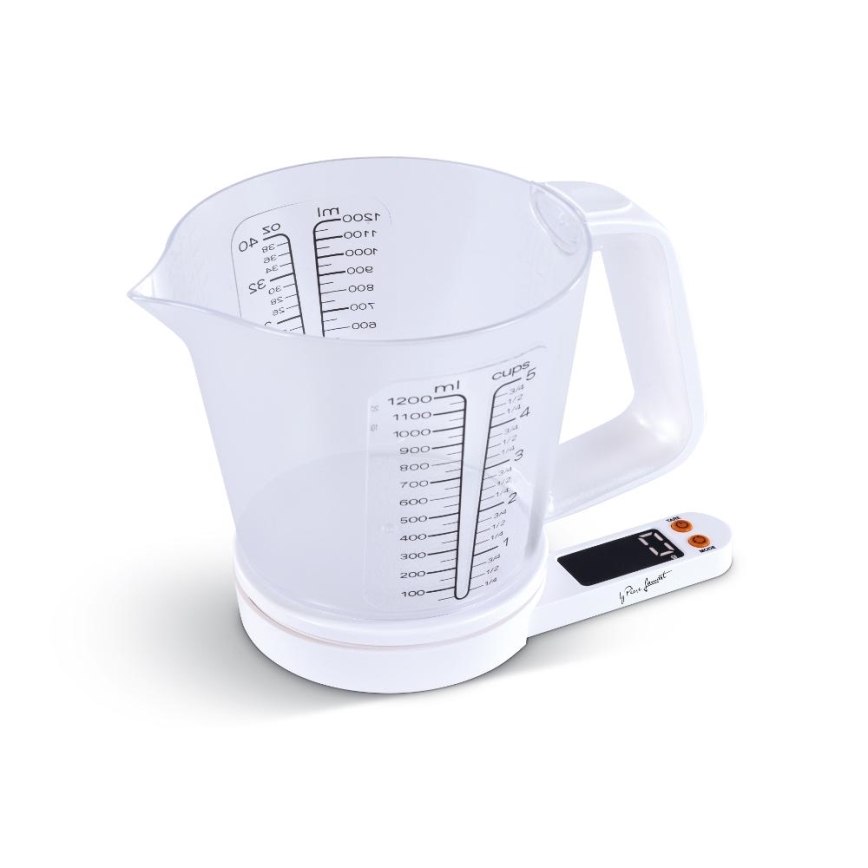 Lamart - Balança de cozinha digital com copo medidor 2xAAA branca