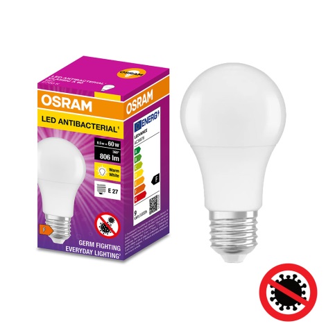Lâmpada antibacteriana LED A60 E27/8,5W/230V 2700K - Osram