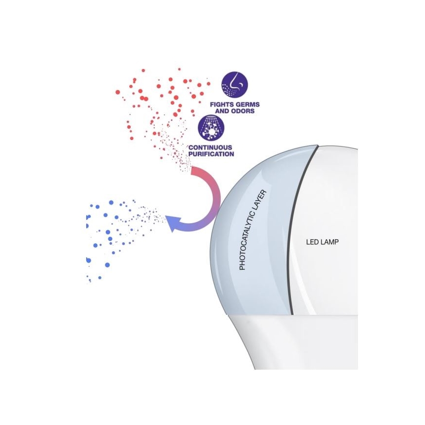 Lâmpada antibacteriana LED A75 E27/10W/230V 6500K - Osram