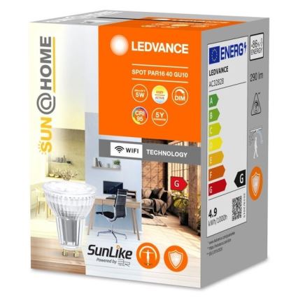 Lâmpada antibacteriana LED com regulação PAR16 GU10/4,9W/230V Wi-Fi - Ledvance