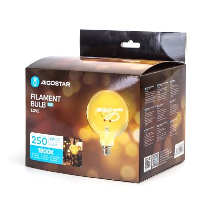 Lâmpada com Filamento LED E27/4W/230V 1800K amor - Aigostar
