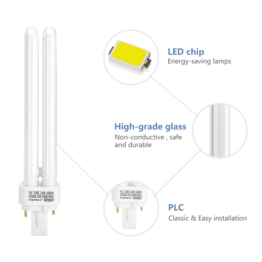 Lâmpada de baixo consumo G24d-3/26W/230V 6500K