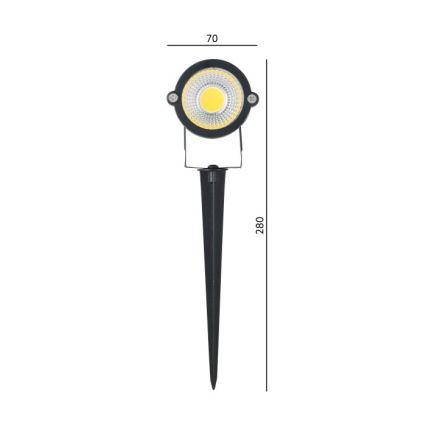Lâmpada de exterior LED BLAKE LED/5W/230V 4000K IP65 preta