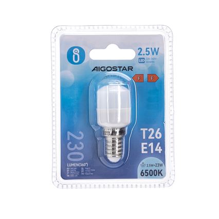 Lâmpada de frigorífico LED T26 E14/2,5W/230V 6500K - Aigostar