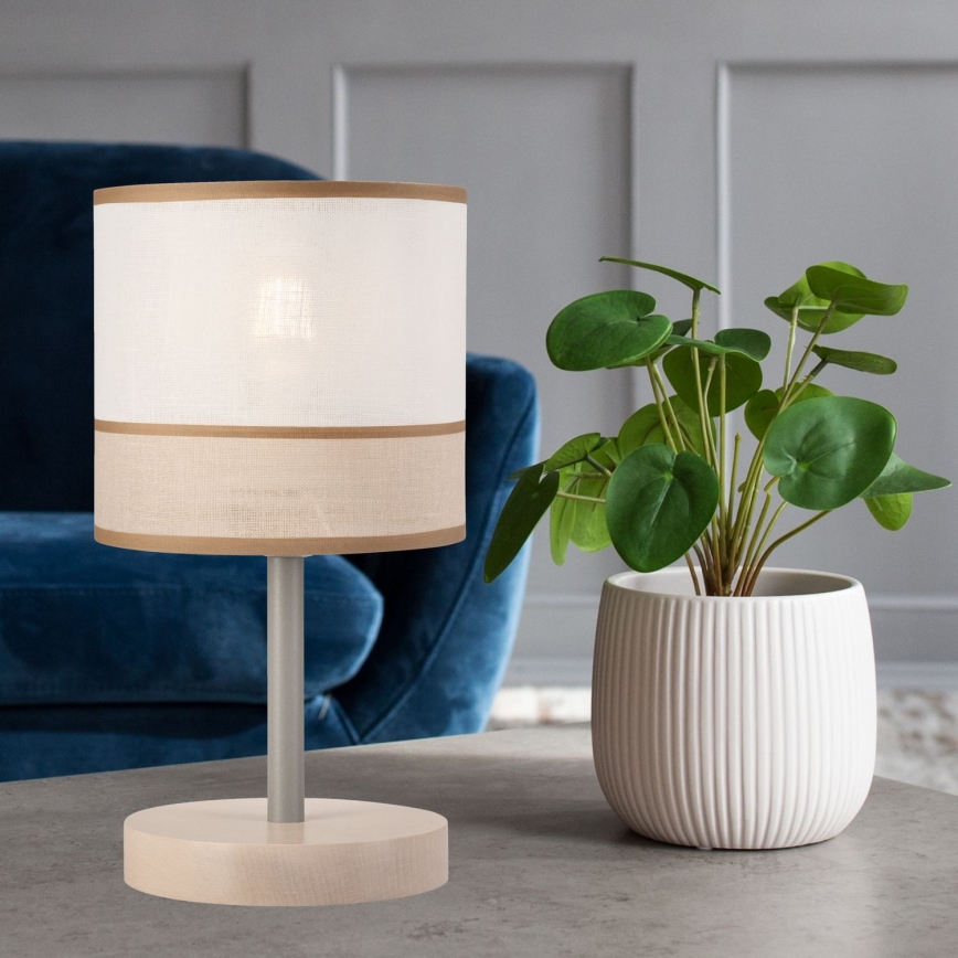 Lâmpada de mesa ANDREA 1xE27/60W/230V faia