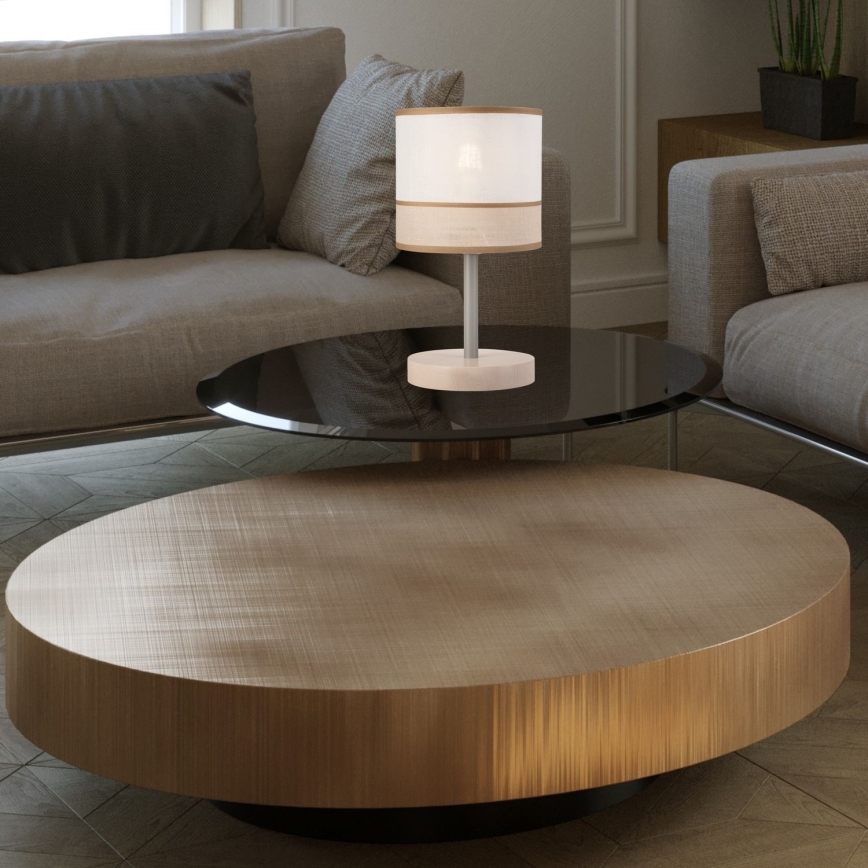 Lâmpada de mesa ANDREA 1xE27/60W/230V faia