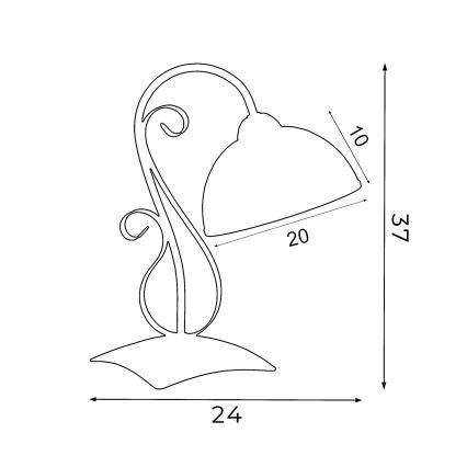 Lâmpada de mesa ANTICA 1xE27/60W/230V