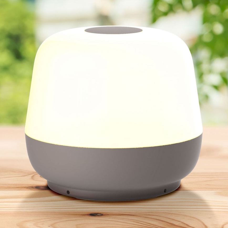 Lâmpada de mesa exterior LED regulável por toque SAMBA LED/1,2W/5V USB 1200 mAh IP44 cinza