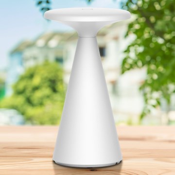 Lâmpada de mesa exterior LED tátil regulável PAROS LED/1,8W/5V USB 1800 mAh IP44 branca