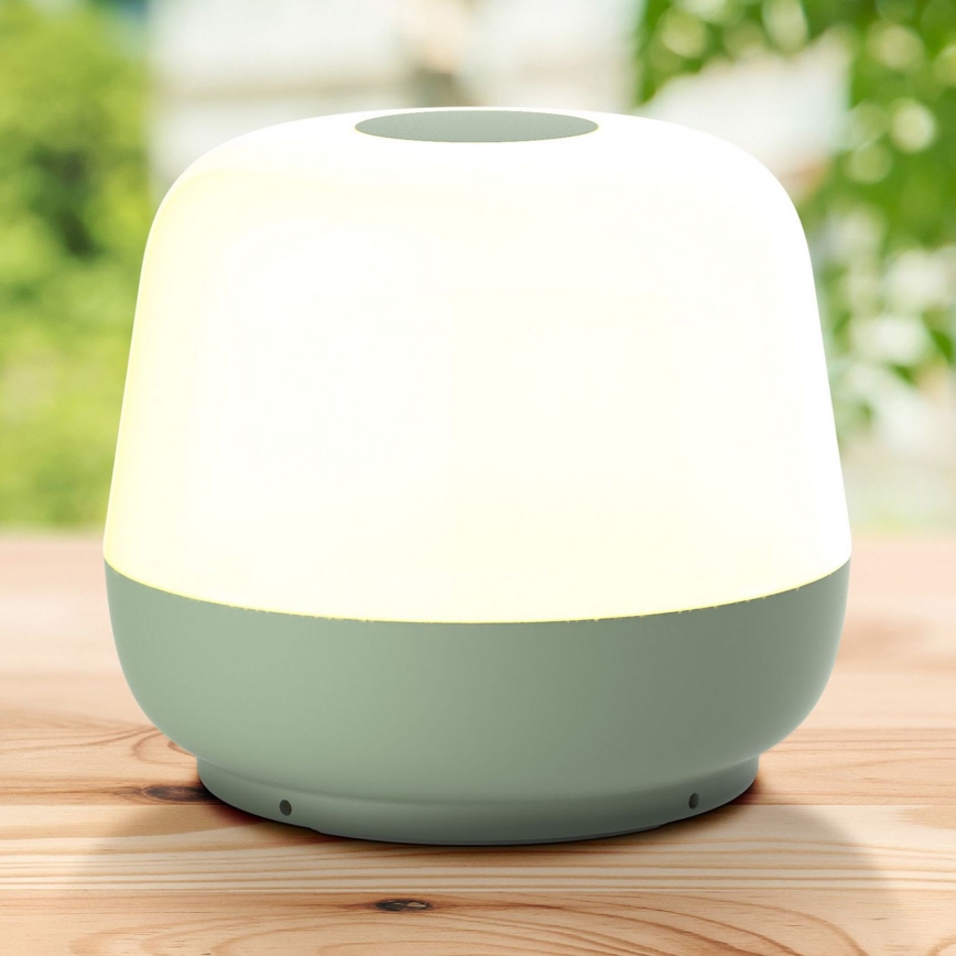 Lâmpada de mesa exterior LED tátil regulável SAMBA LED/1,2W/5V USB 1200 mAh IP44 verde