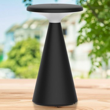 Lâmpada de mesa exterior tátil LED regulável PAROS LED/1,8W/5V USB 1800 mAh IP44 preta