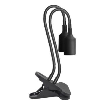 Lâmpada de mesa flexível com clipe para cultivo de plantas PLANTY 2xE27/30W/230V preta