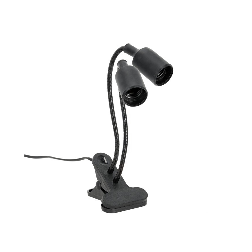 Lâmpada de mesa flexível com clipe para cultivo de plantas PLANTY 2xE27/30W/230V preta