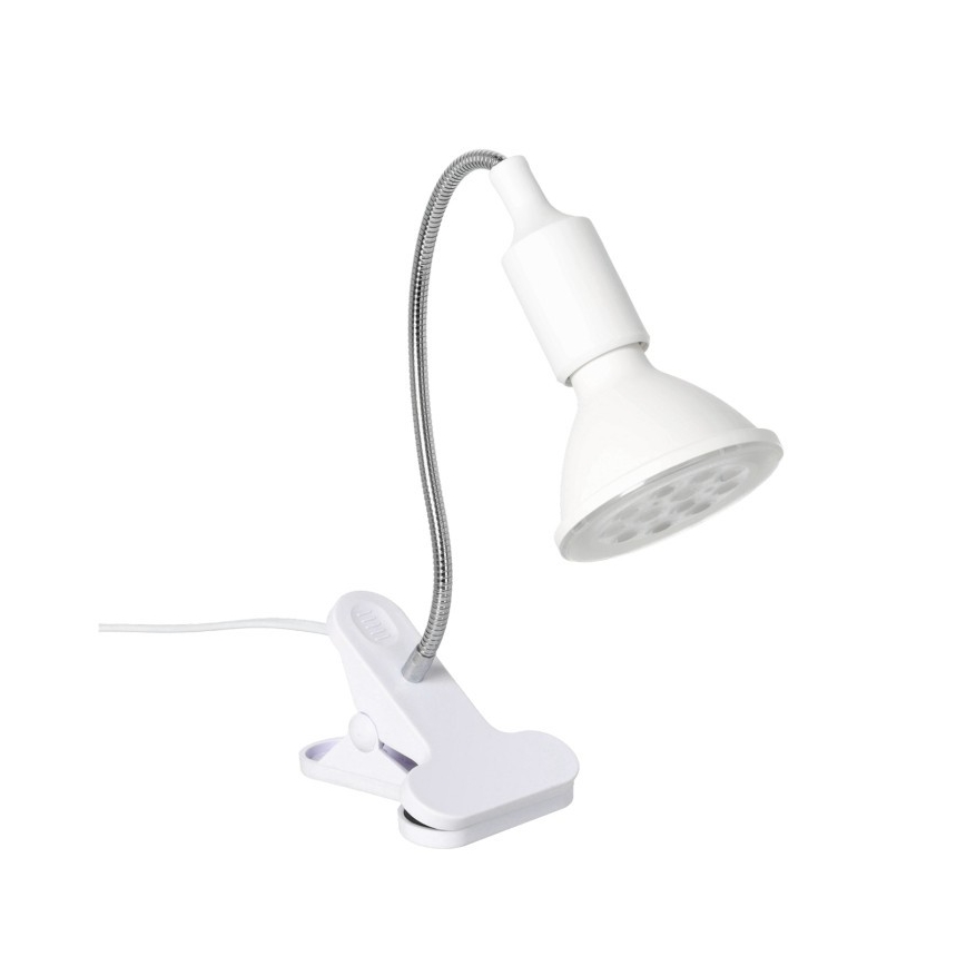 Lâmpada de mesa flexível com clipe para cultivo de plantas PLANTY 1xE27/30W/230V branca