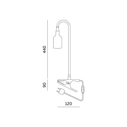 Lâmpada de mesa flexível com clipe para cultivo de plantas PLANTY 1xE27/30W/230V preta