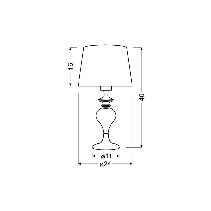 Lâmpada de mesa GILLENIA 1xE27/60W/230V