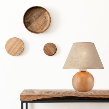 Lâmpada de mesa JUTA 1xE27/60W/230V faia