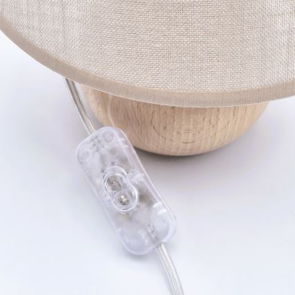 Lâmpada de mesa JUTA 1xE27/60W/230V faia