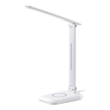 Lâmpada de mesa LED dimerizável com carregamento sem fio QI e USB LUMI LED/7W/230V branca