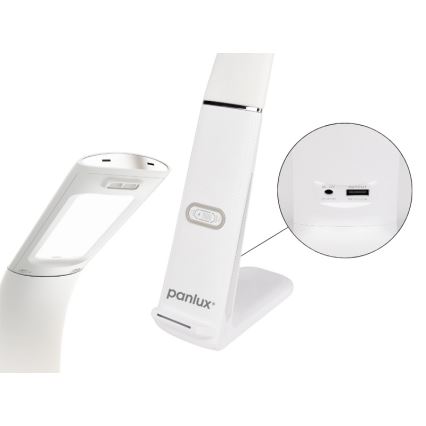 Candeeiro de secretária LED regulável com carregamento sem fios e sensor de movimento LORD EVO LED/8W/230V 3000K/4500K/6000K branco